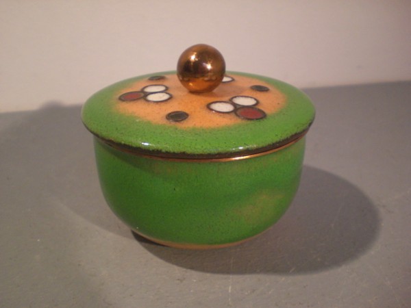 Enamel lidded bowl - A.G. Bunge Munich