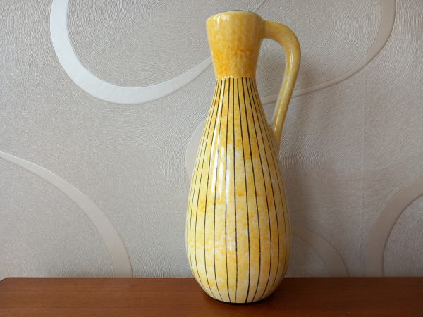 Jawe Edelkeramik große Keramikvase Vase Keramik Dekor SXY 50er-Jahre SXY