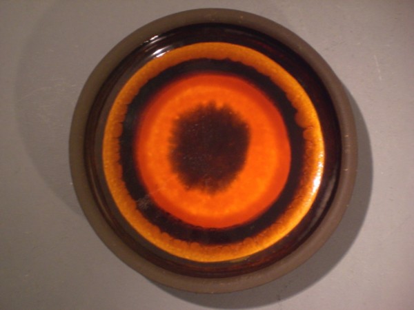 Tall pop art wall plate in orange - Kroesselbach