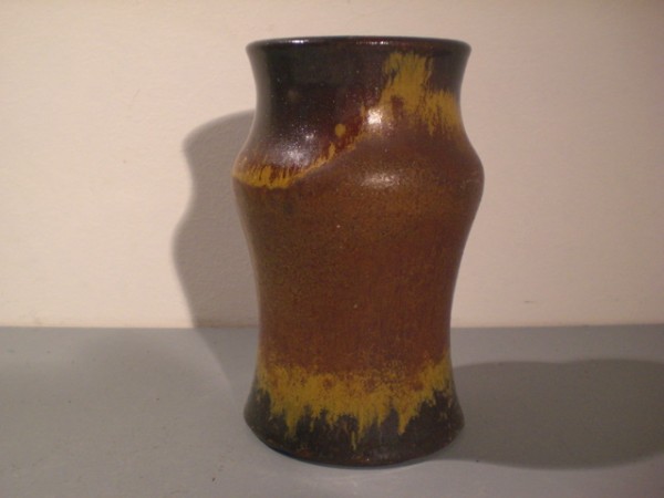 Brown studio vase - pottery Kubicek
