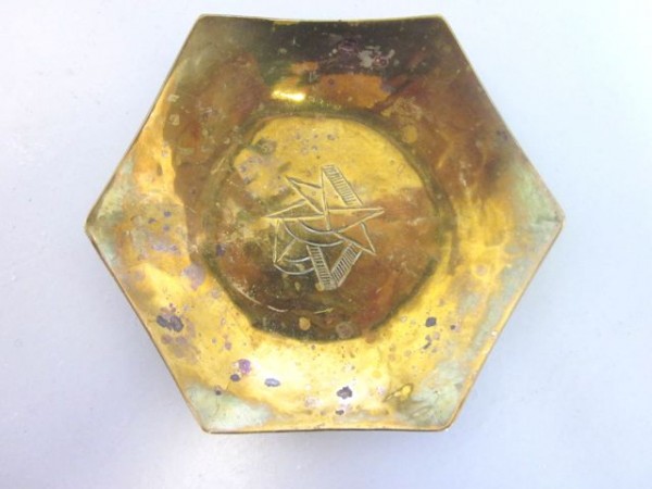 Small hexagonal brass bowl - Hein Matten