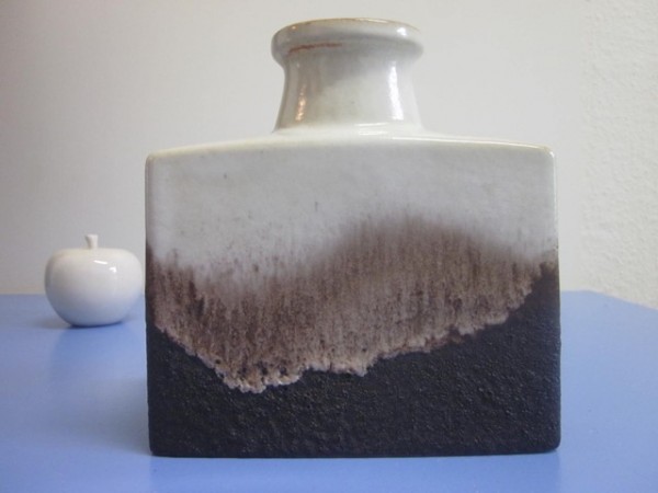Scheurich Linie 72 vase with unusual lava glaze in brown 70s