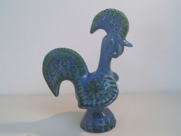 Tall ceramic sculptur 'cock' Italy 60s 70s