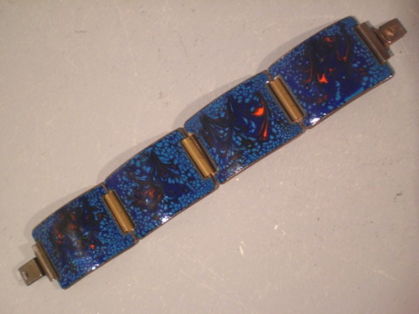 Colourful enamel bracelet - 70s