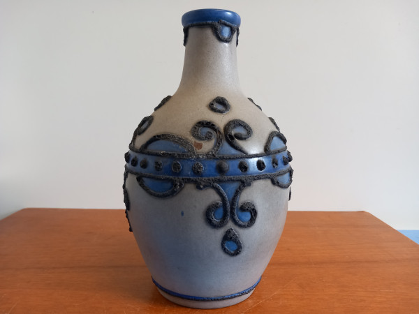 Marei Vase Dekor Brüssel – West German Pottery, 60er-Jahre / Blau-Grau