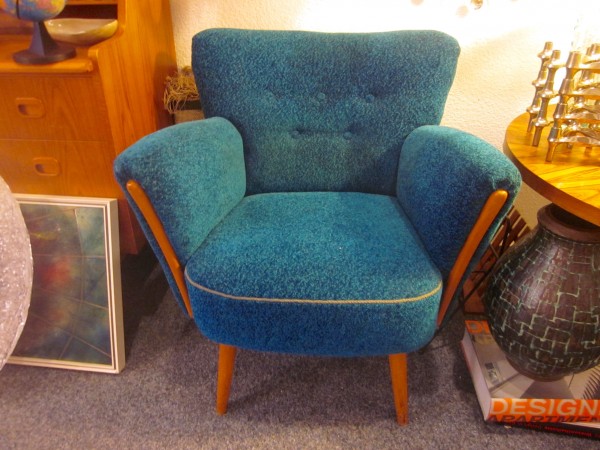 1950s armchair in teal - rare mid-century design