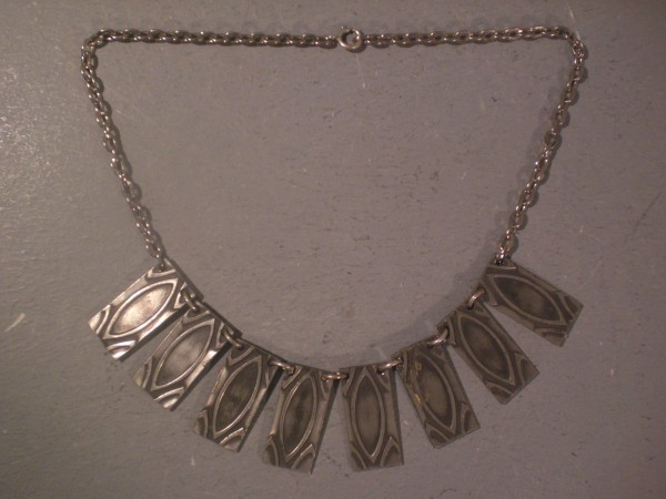 Danish modernist pewter necklace