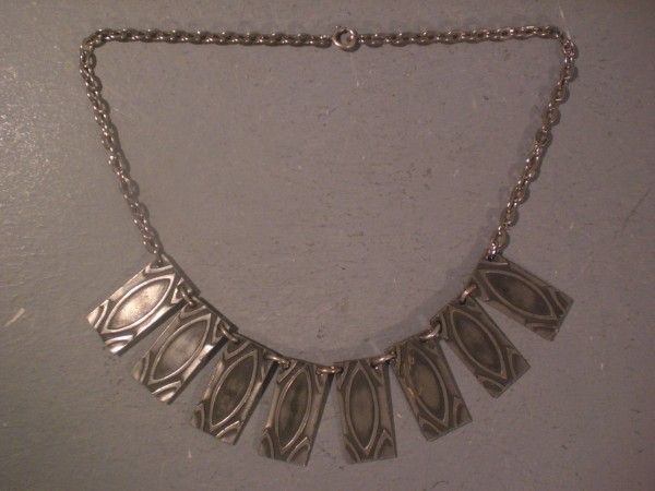 Danish modernist pewter necklace