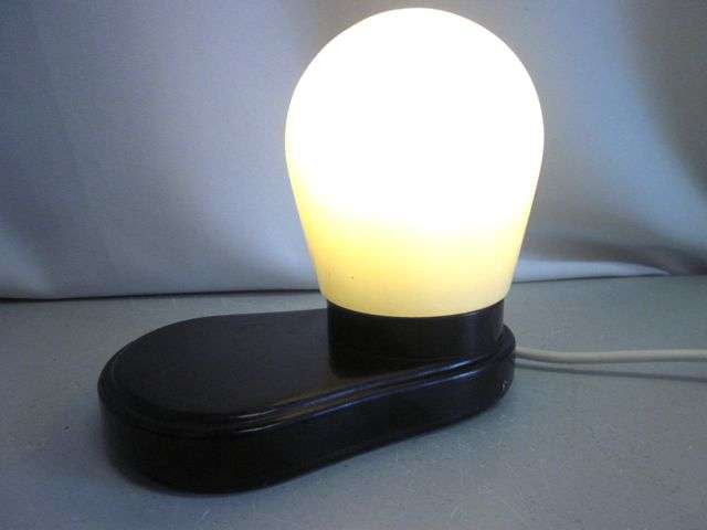 Tischlampe Bakelit Tastlicht - Gothaer Metallwaren Ruppel