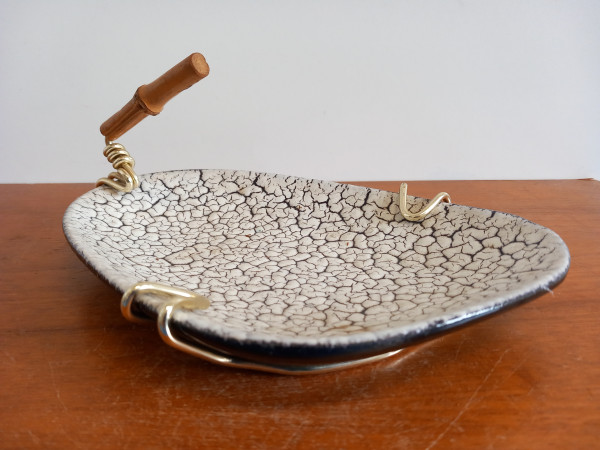 Jasba Cortina Keramikschale mit Metallgriff 21 cm Midcentury
