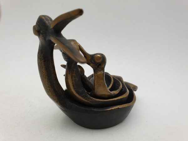 Ascher Messing Satzascher Enten 4-teilig Messing 50er-Jahre Design