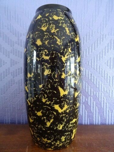 Carstens Elmshorn große Vase Art Deco Keramik Keramikvase schwarz gelb selten