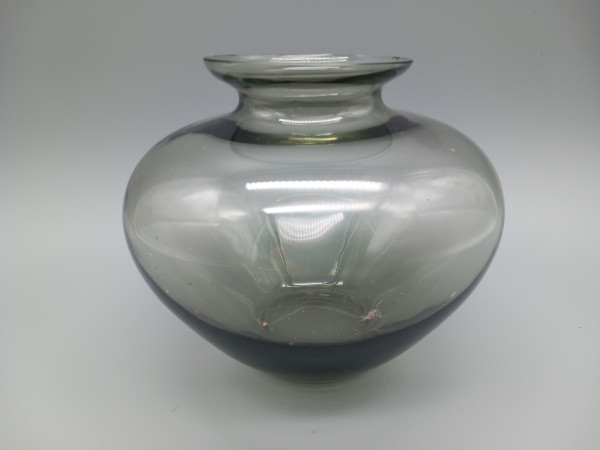 Heart Vase in Tourmaline Crystal Glass Design by Wilhelm Wagenfeld for WMF 1950s