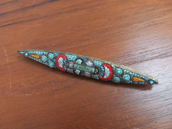 Italian Micromosaic Brooch / Murano – 1950s Glass Mosaic