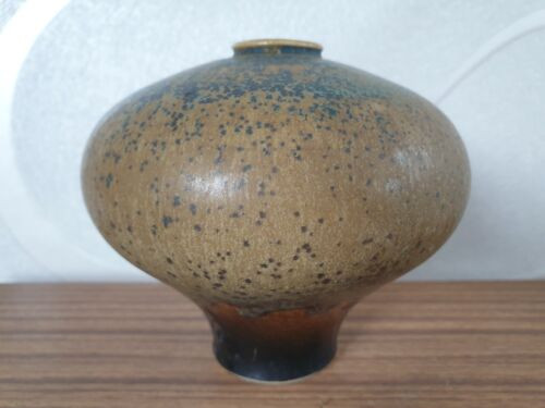 Mathies Schwarze Studiokeramik Keramikvase Keramik Vase 1980 signiert