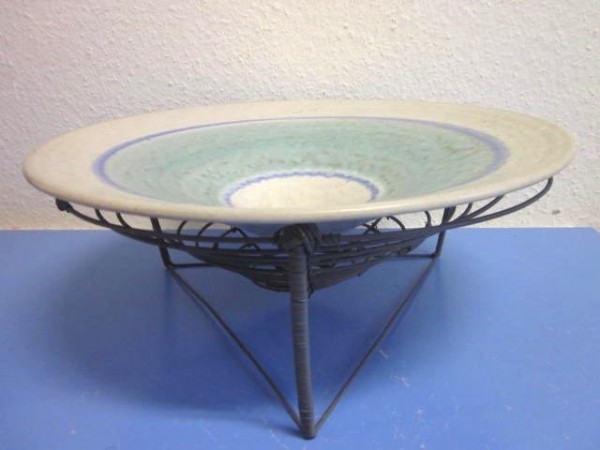 Mobach Utrecht huge studio pottery bowl in stand Dutch