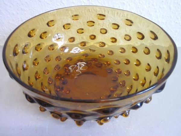 Etrusca Empoli Murano Italien - Schale in gelb mit Nuppen 60s