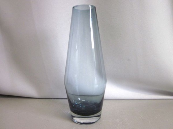 Tall60s glass vase with blue inlay